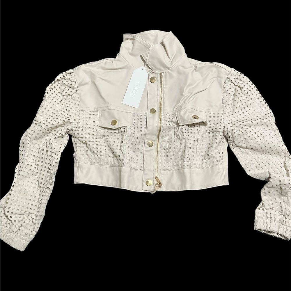 Byblos Cream Bomber Jacket for Kids